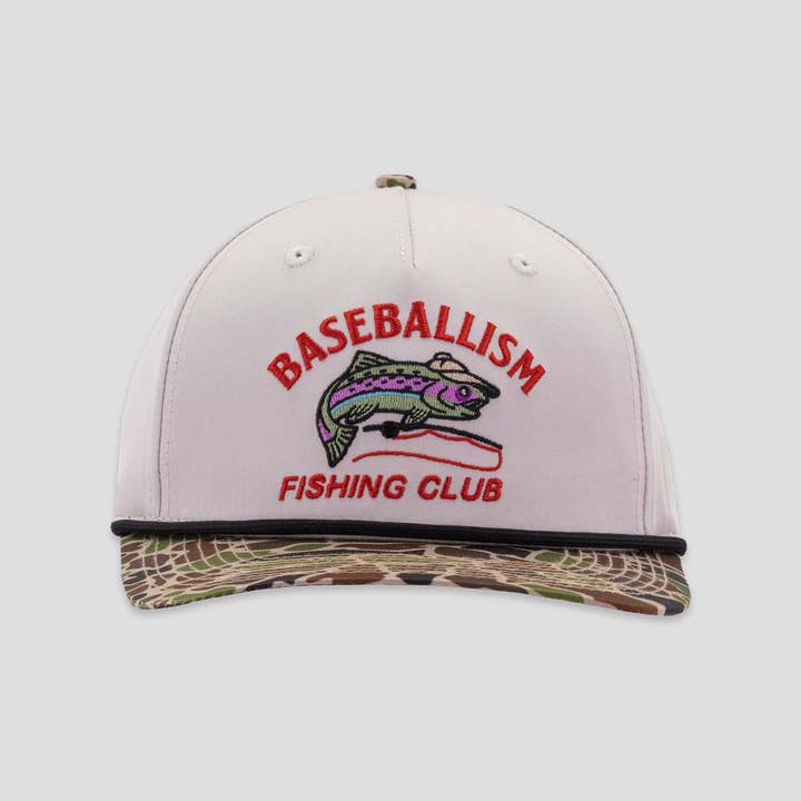 Baseballism - Wholesale Baseball Cap - Unisex - Fishing Club Angler Five Panel Rope Cap - Camo1