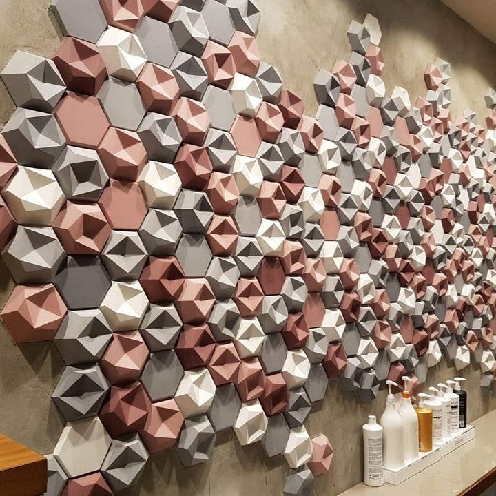 Panneau mural 3D hexagone inversé pour la vente par Articture