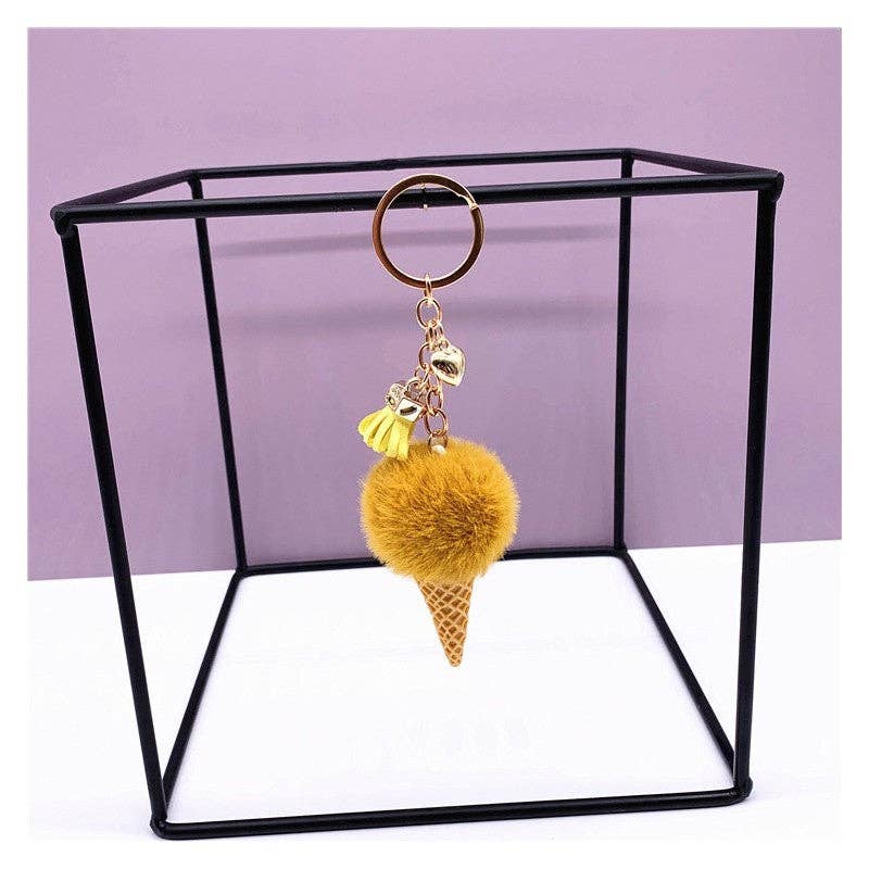 UZ Wholesale Store – wholesale Keychain – Women's – Cartoon Plush Ice Cream Cone Keychain Pendant4