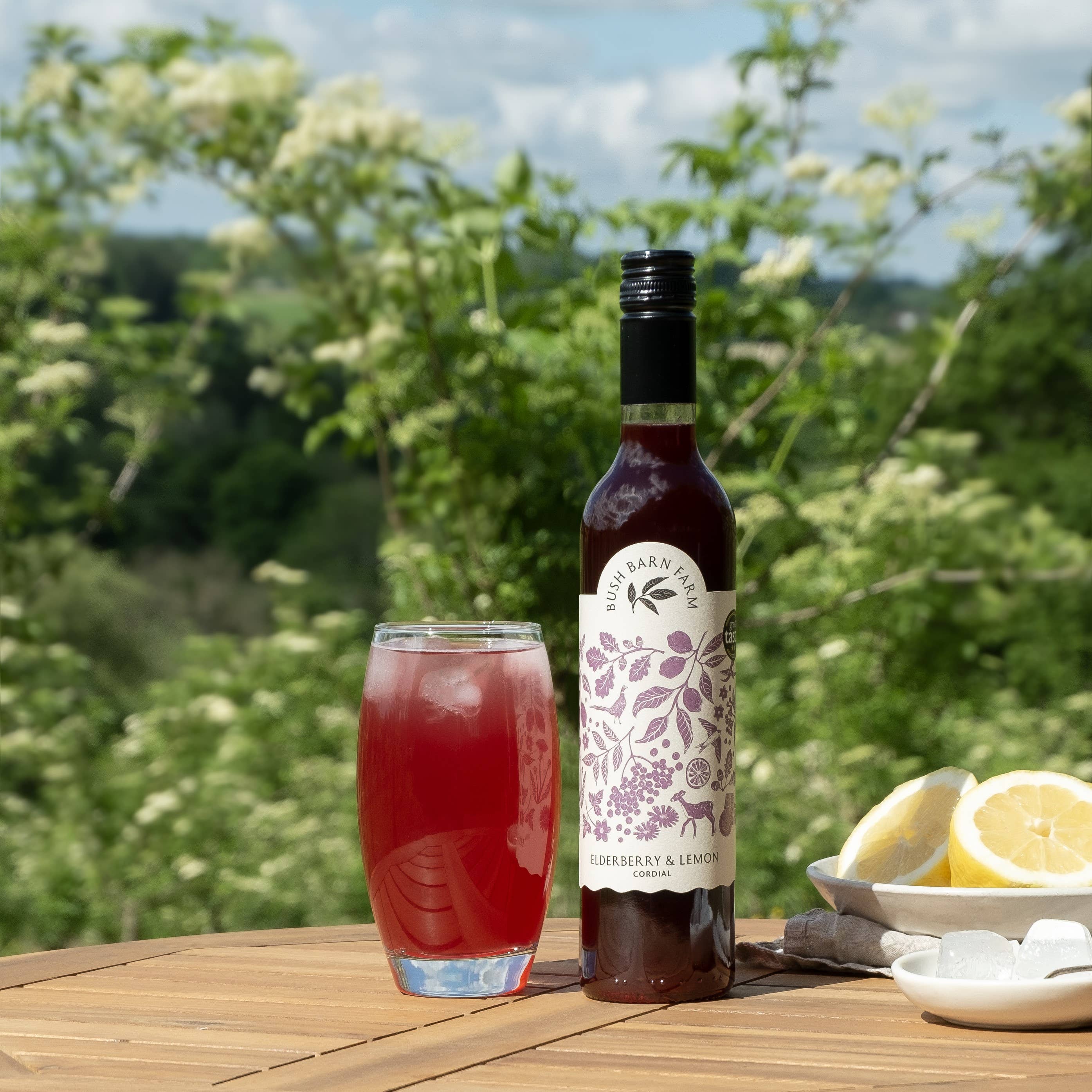Bush Barn Farm - Wholesale Cocktail Mix/Syrup - Elderberry & Lemon Cordial1