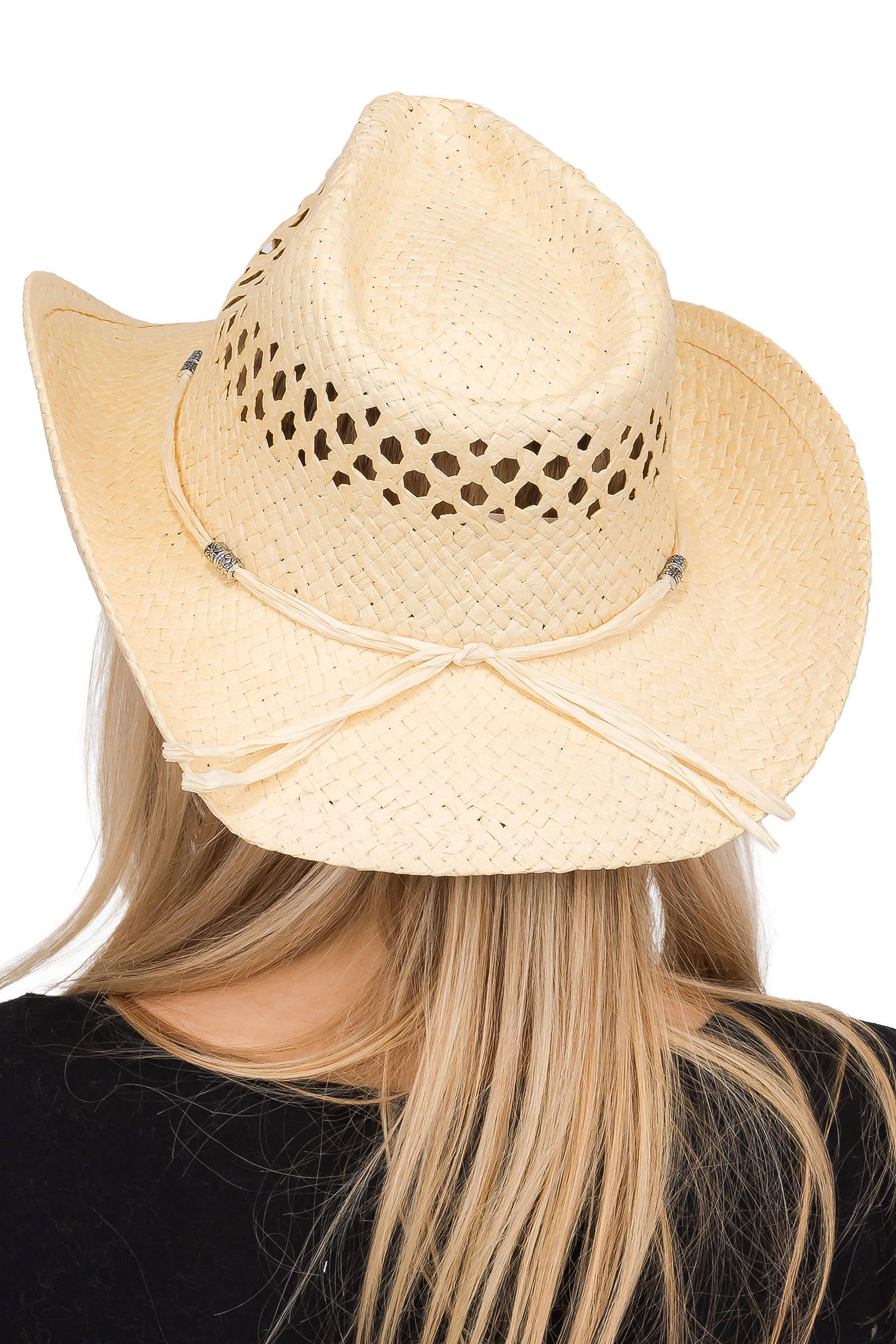 Cap Zone - Wholesale Cowboy Hat - Women's - Coastal Medallion Vented Straw Cowboy Hat2