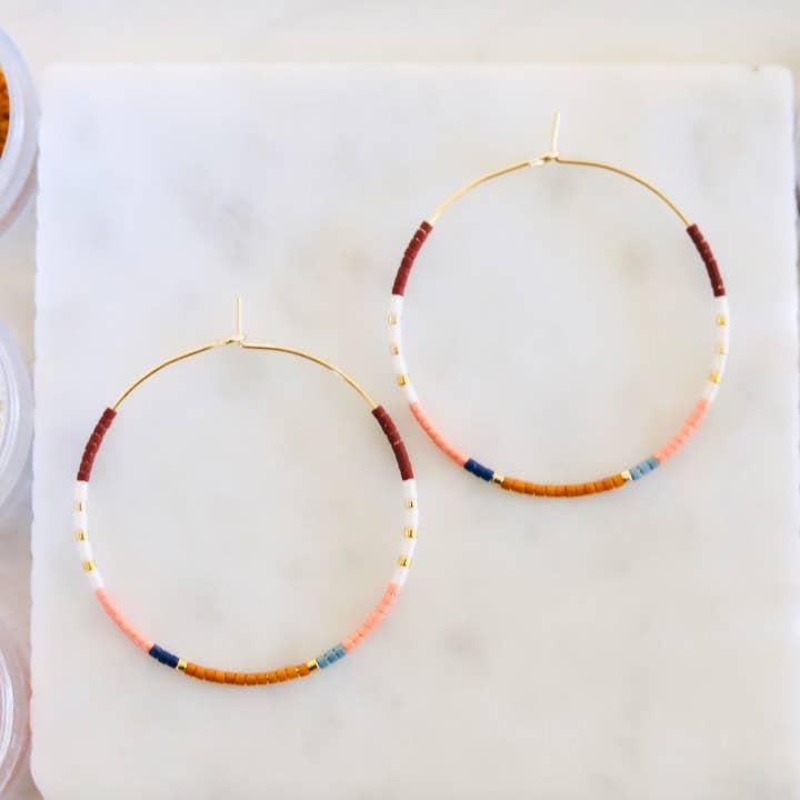 Sedona miyuki glass beaded hoop earrings for wholesale by Girls Day Out by Amy Houston