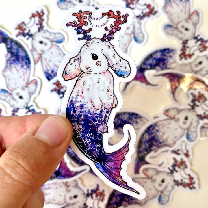 Aquabun - Vente Autocollant - Autocollant Jackalope en forme de sirène1