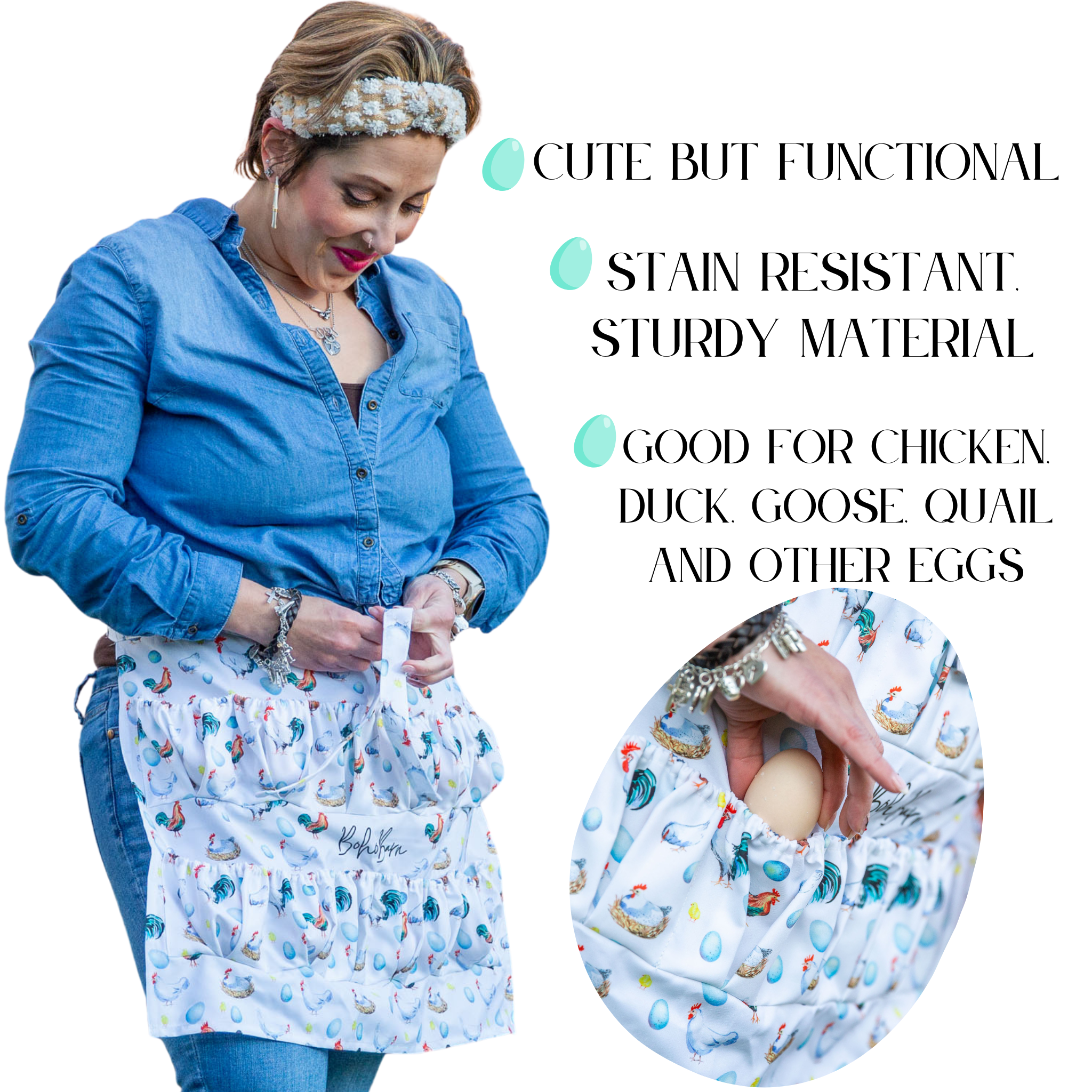 BohoBarn - Wholesale Apron - Apron for egg collecting, farm apron,4