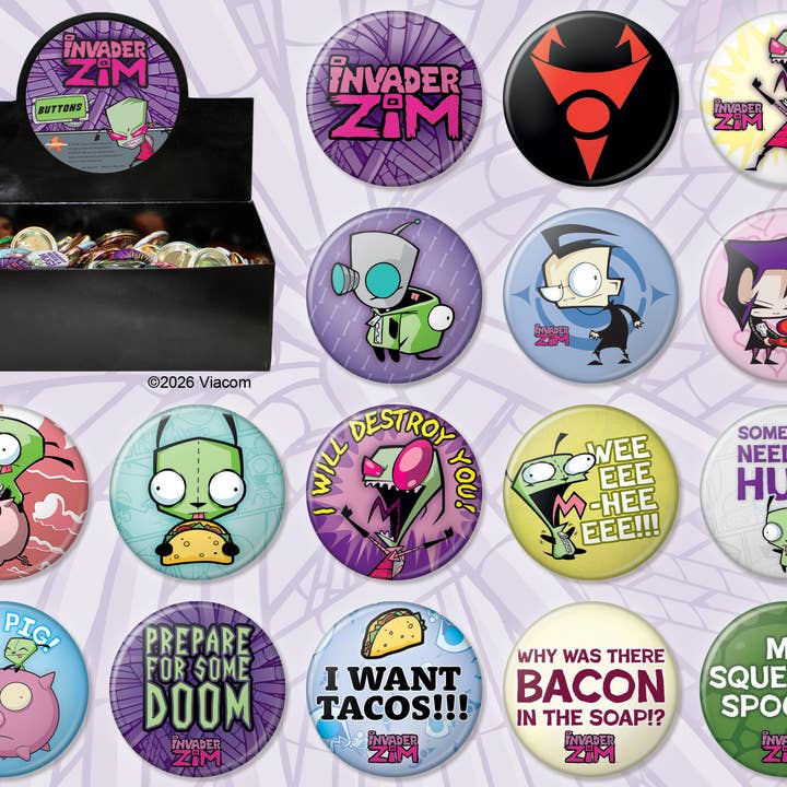 Invader Zim 144 Piece Button Assortment for wholesale by Ata-Boy