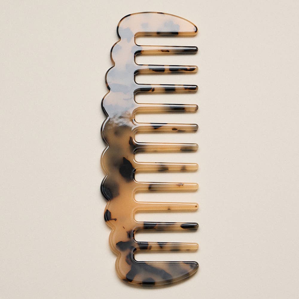 Sensibling Corp. - Wholesale Hair Brush/Comb - Celluloid Acetate Scallop Edge Detangling Hair Comb
2