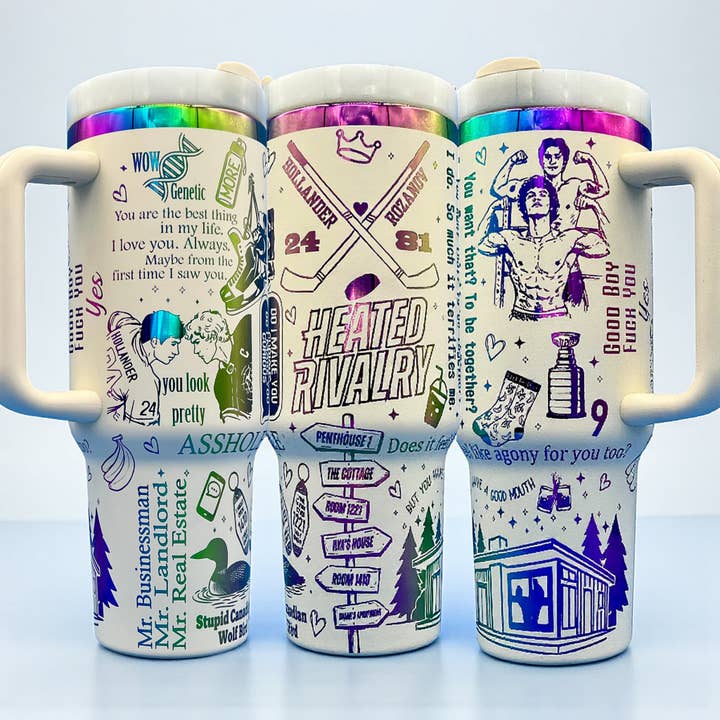 Crafty AF Studio - Wholesale Insulated Mug/Tumbler - 40oz Heated Rivalry Hockey Book Themed Tumbler