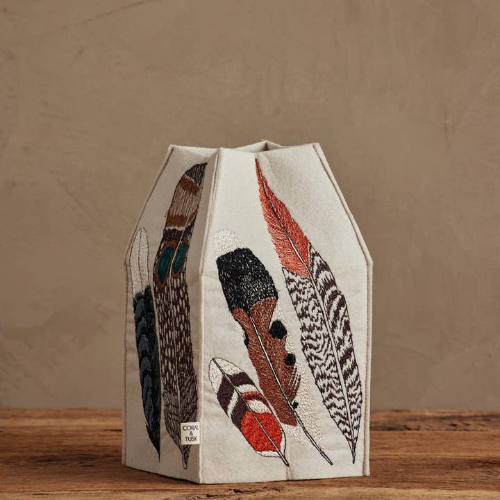 Coral & Tusk - Wholesale Tissue Box - Feathers Tissue Box Cover3