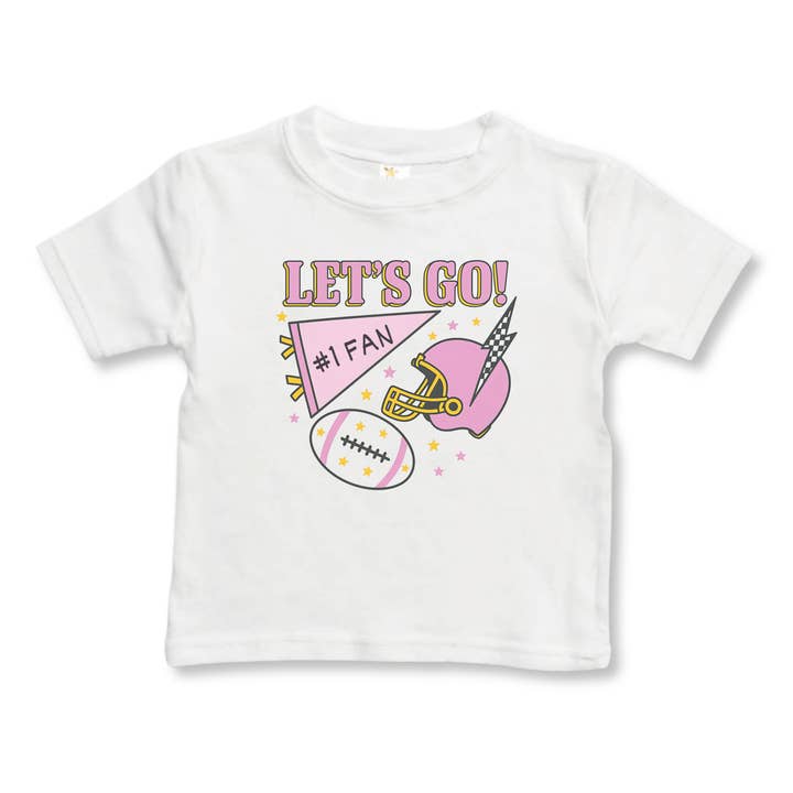 Girls Football Toddler T-shirt Game Day 2T to 5T Let's Go! for wholesale by Sunny Littles