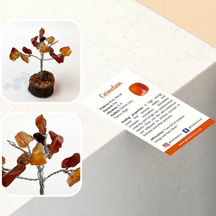 VIE - Wholesale Decorative tabletop object - Micro Gemstone Tree, 15 Beads23