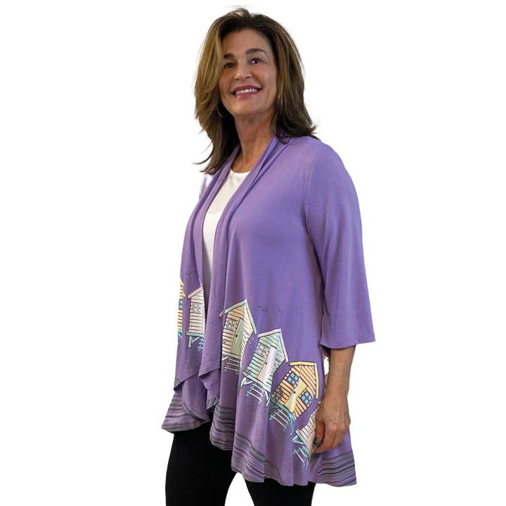 Beach Hut Wisteria Kimono for wholesale by MCCC Sportswear