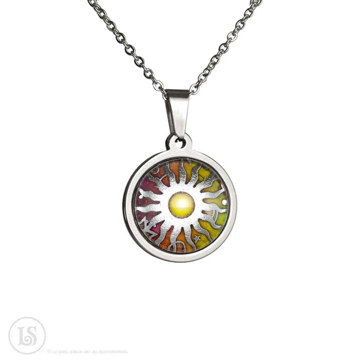 Liz Sabol Jewelry Art – wholesale Hänge-/berlockhalsband – Himmelsk centrerad sol, 19mm, hänge