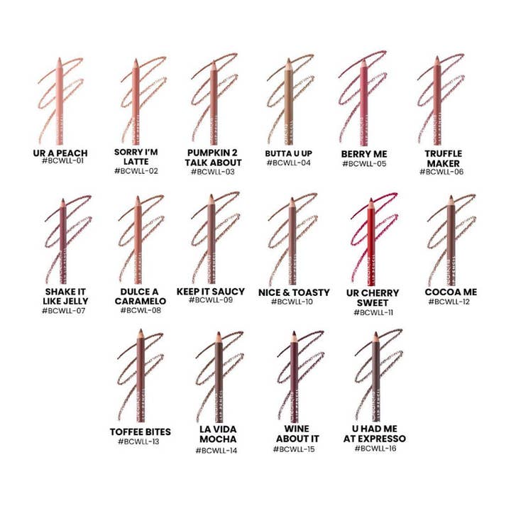 PINEAPPLE Beauty - Wholesale Lip Liner/Pencil - Beauty Creations BCWLLD Wooden Lip Pencil Display - 192pc4