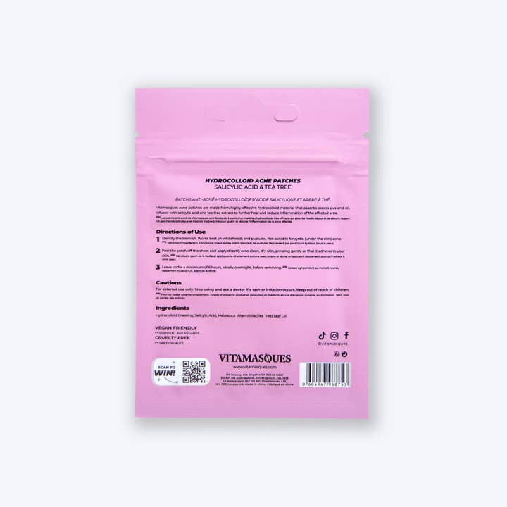 Vitamasques US - Wholesale Acne/Hydrocolloid Patch - Hydrocolloid Acne Patches Salicylic & Tea Tree2