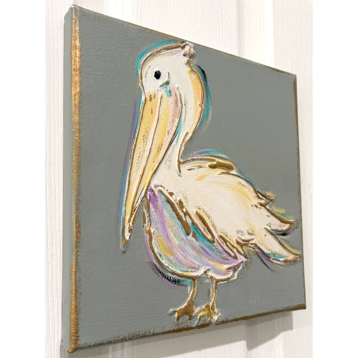 Coddiwomple - Wholesale Painting/Drawing - Pelican canvas art textured coastal beach tropical3