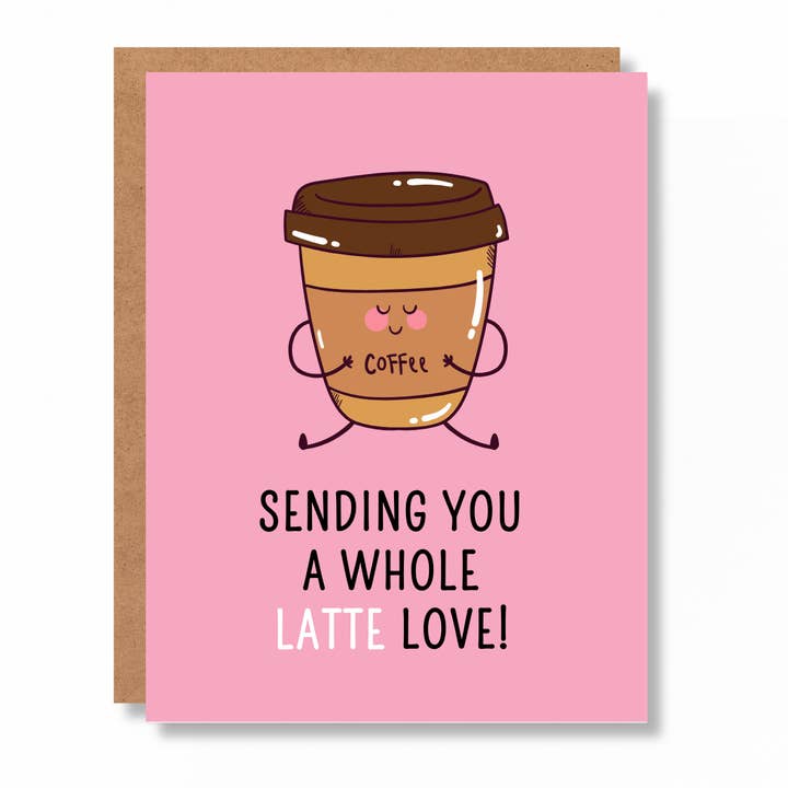 Whole Latte Love', Greeting Card for wholesale by Otter this World Cards