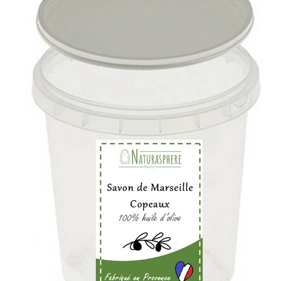 Marseille sæbe 200 g - chips - genbrugt krukke 🔄 for engroshandel hos eurl aca