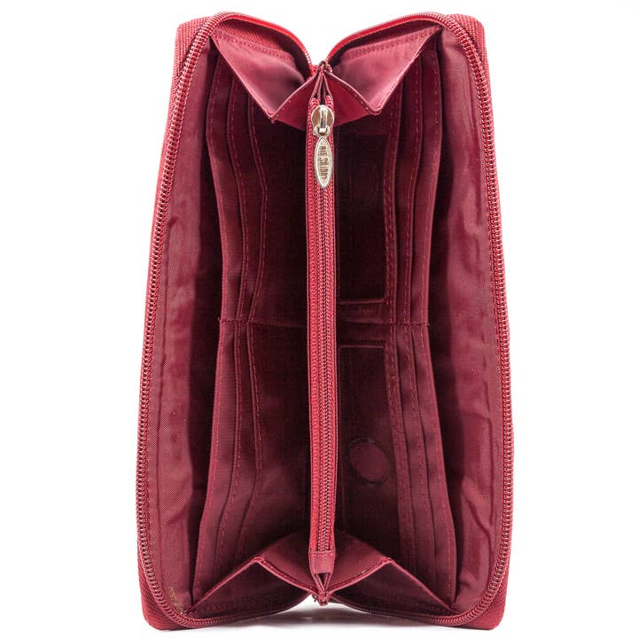 Big Skinny Wallets - Vendita all'ingrosso Portafogli - Donna - Portafoglio Clutch Panther in Pelle - Rosso1