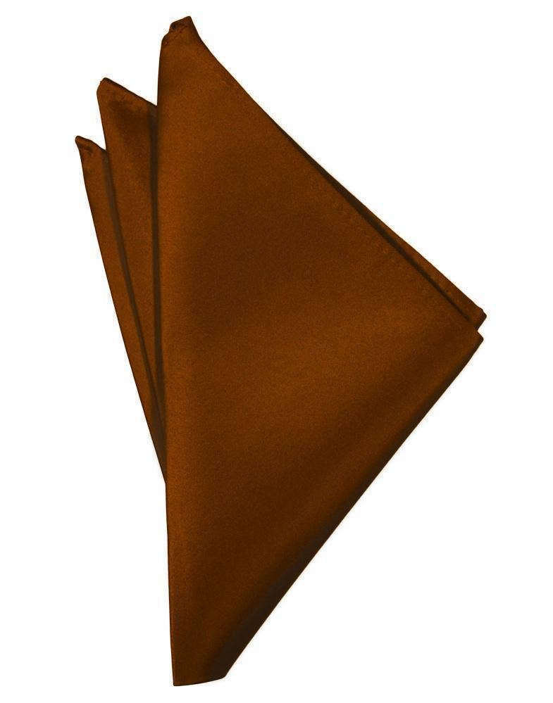 Cardi International - Wholesale Pocket Square - Men's - Cognac Luxury Satin Pocket Square0