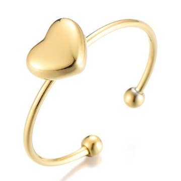 Rostfritt stål hjärta guldpläterad ring för wholesale av Sansira Jewelry