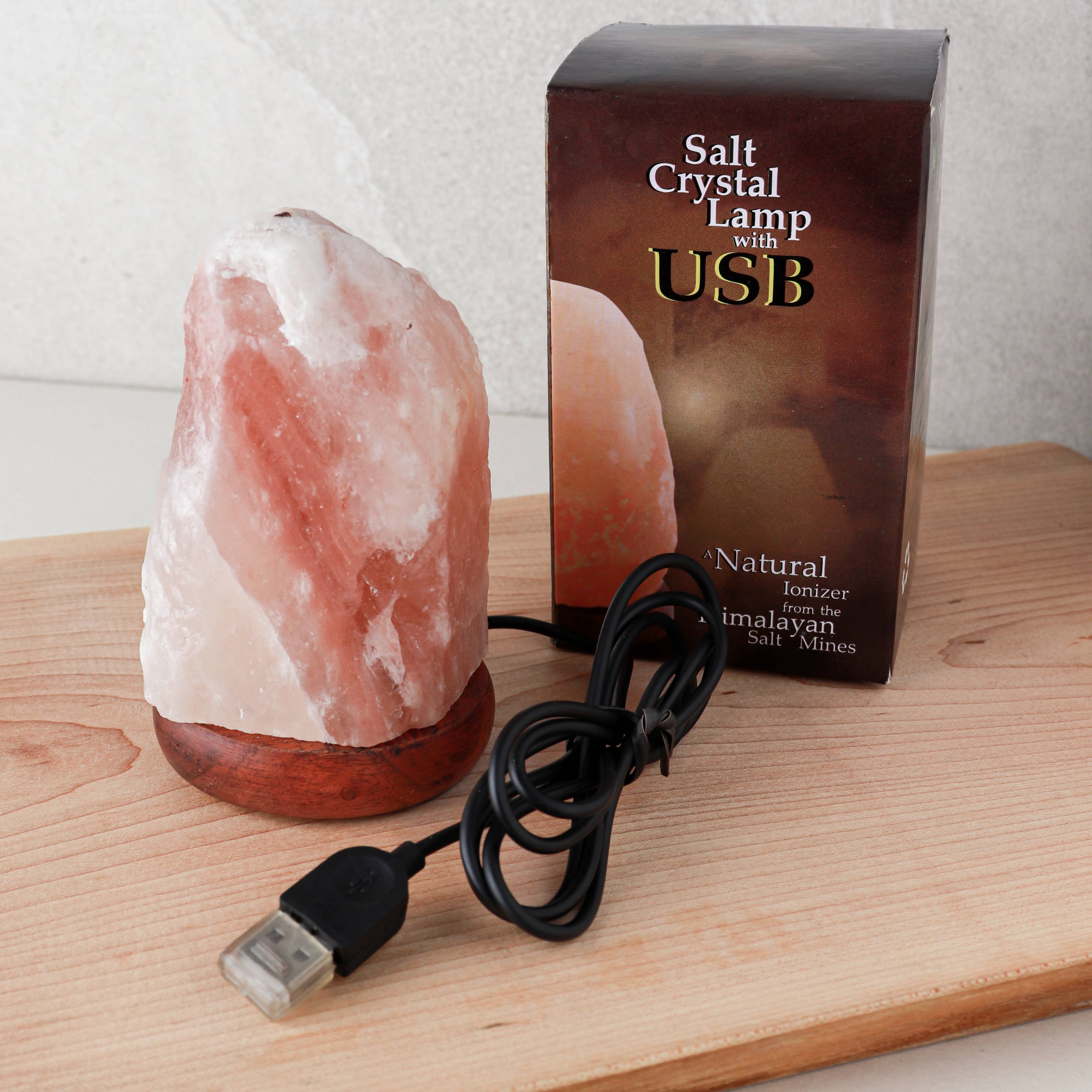 Natures Artifacts Inc - Venta al por mayor Lámparas decorativas/de escritorio - Lámpara de cristal de sal del Himalaya natural con USB5