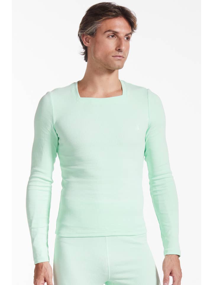 FANG - Wholesale Knit Top - Women's - Essential Square Neck Ribbed Long Sleeve8