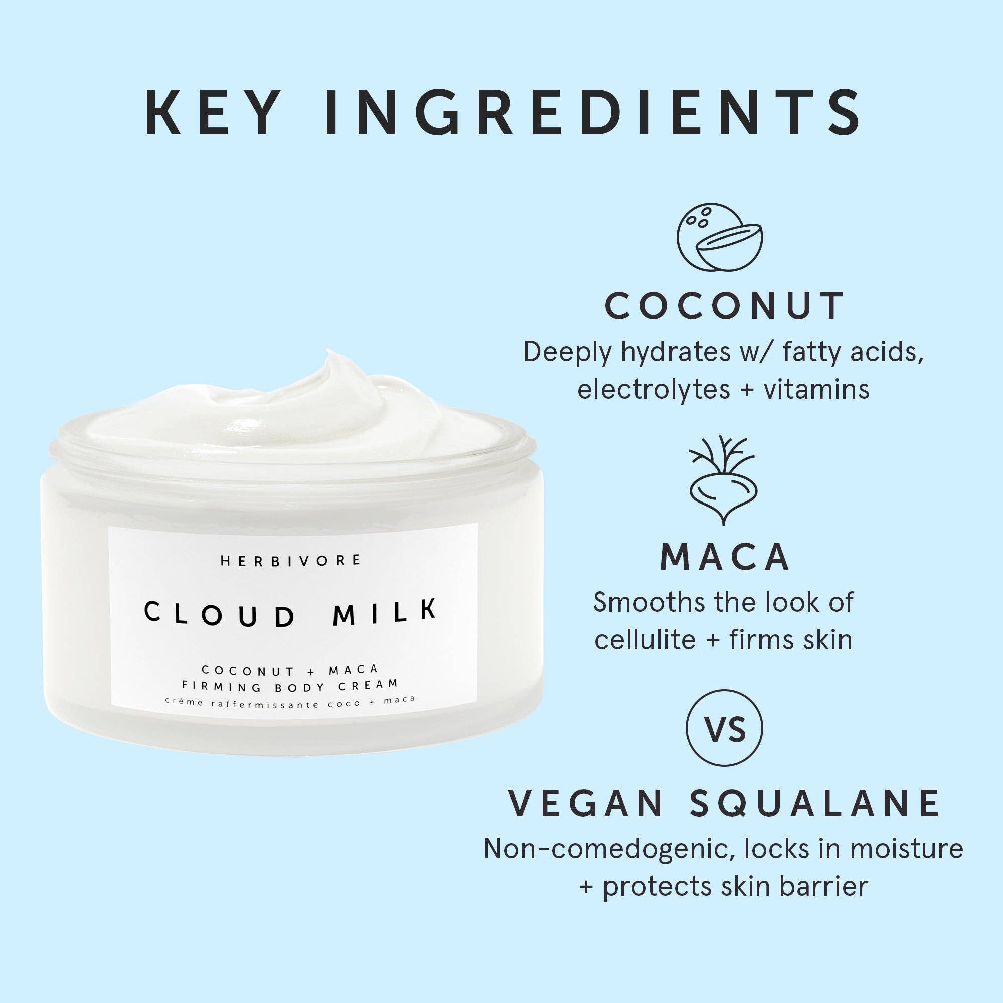 Herbivore Botanicals - Wholesale Body Cream/Lotion - CLOUD MILK Coconut + Maca Firming Body Cream2