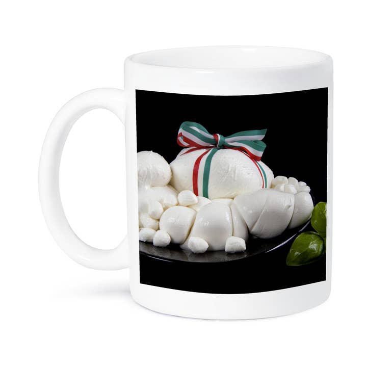3dRose – Caneca por atacado – 3dRose, Itália, Culinárias, queijo mozzarella - EU16 NTO0108 - Nico Tondini, Caneca8