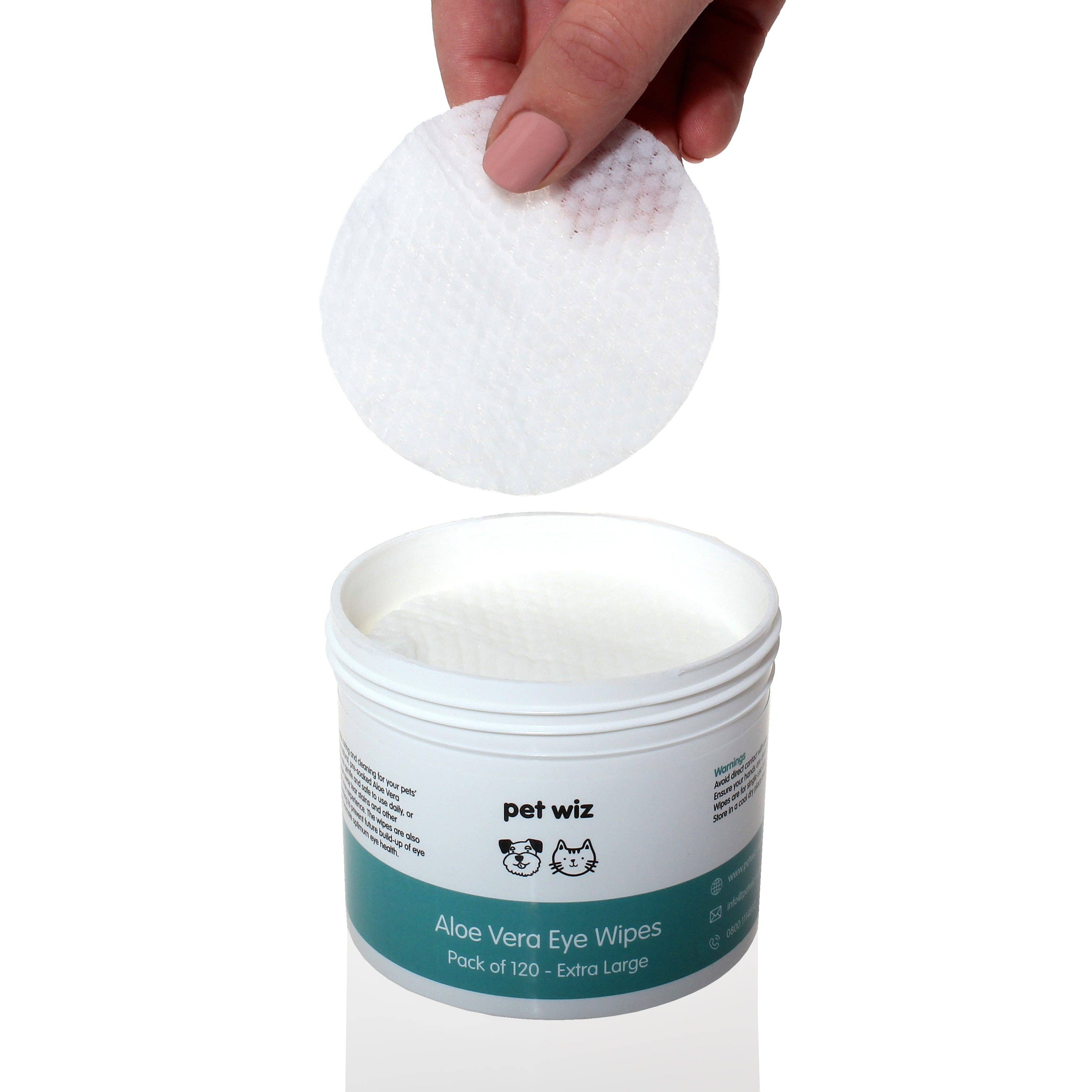Pet Wiz – wholesale Pet grooming aid – Dog – Aloe Vera Eye Wipes for Cleaning Dogs - Extra Large7