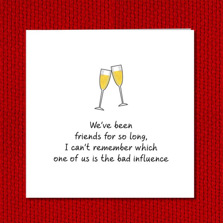 Swizzoo Cards - Venta al por mayor Tarjetas de cumpleaños - Tarjeta de cumpleaños Best Friends para novia, divertida, divertida y divertida, amistad/mejor amiga, mala influencia3