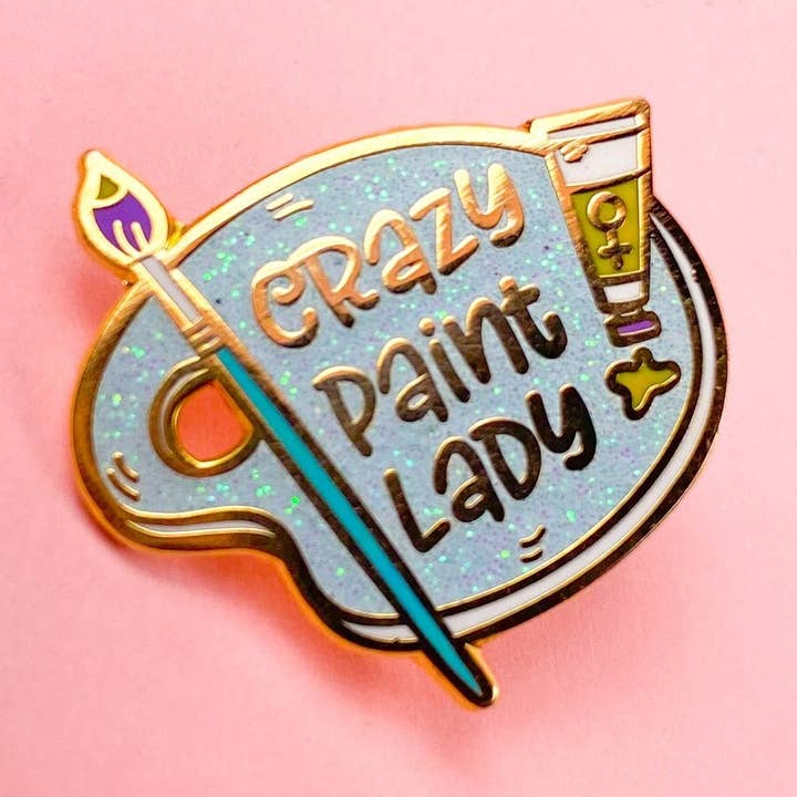 Crazy Paint Lady Pin | Idées cadeaux d'artistes féminines | Amateurs d'art pour la vente par Chelzart