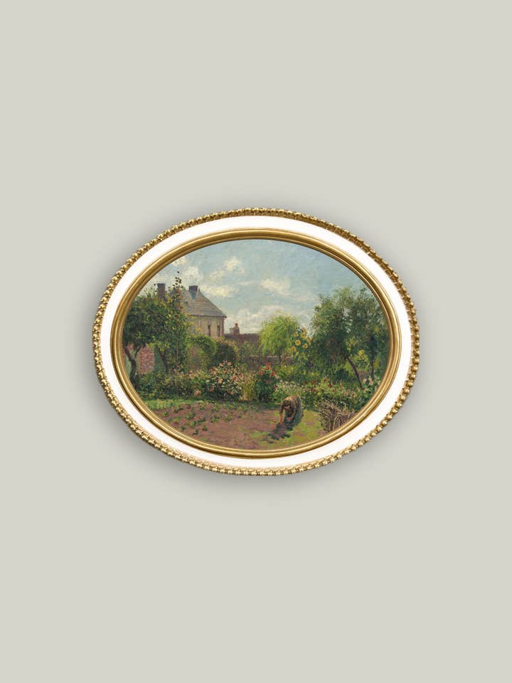Artist's Garden in Cream Oval Frame for wholesale by Petal Lane Home