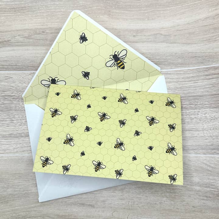 Beehive Card and Envelope Stationery Set for wholesale by Jessika with a K Studios