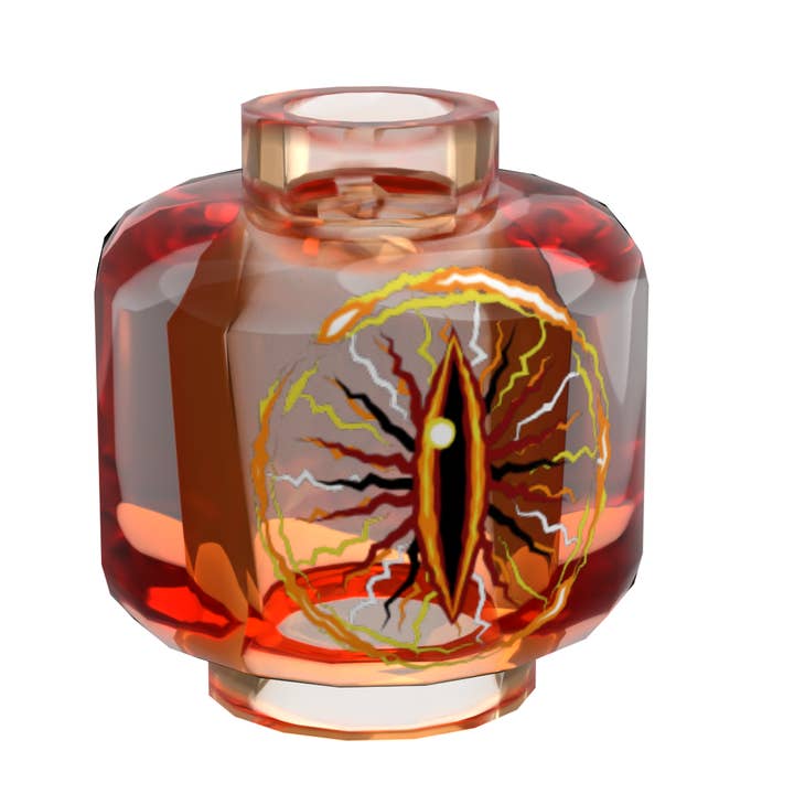 B3 CustomsĀ® Eye of Sauron Minifig Head made using LEGO parts for wholesale by B3 Customs