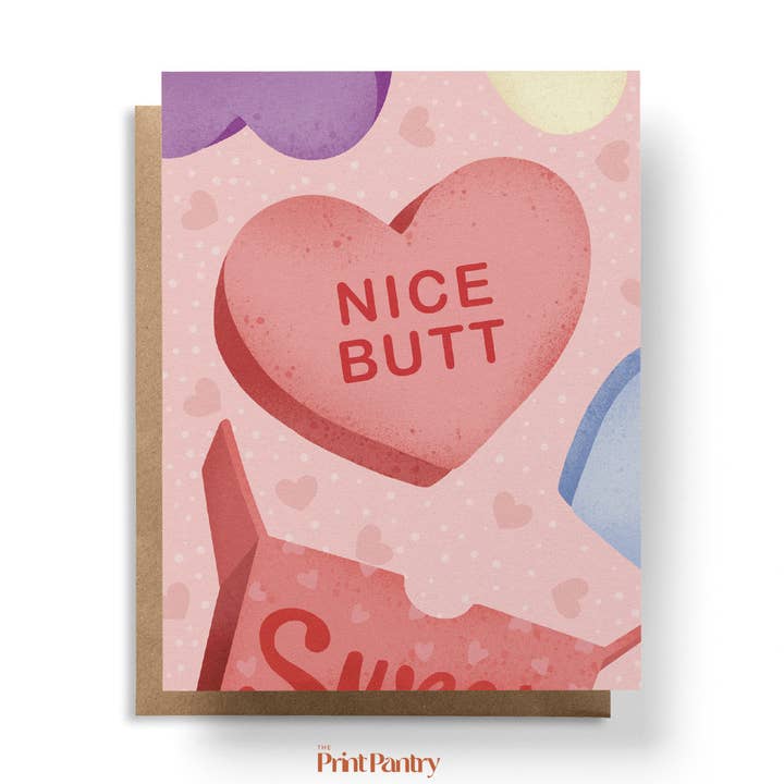 "Nice Butt" Â Card for wholesale by The Print Pantry