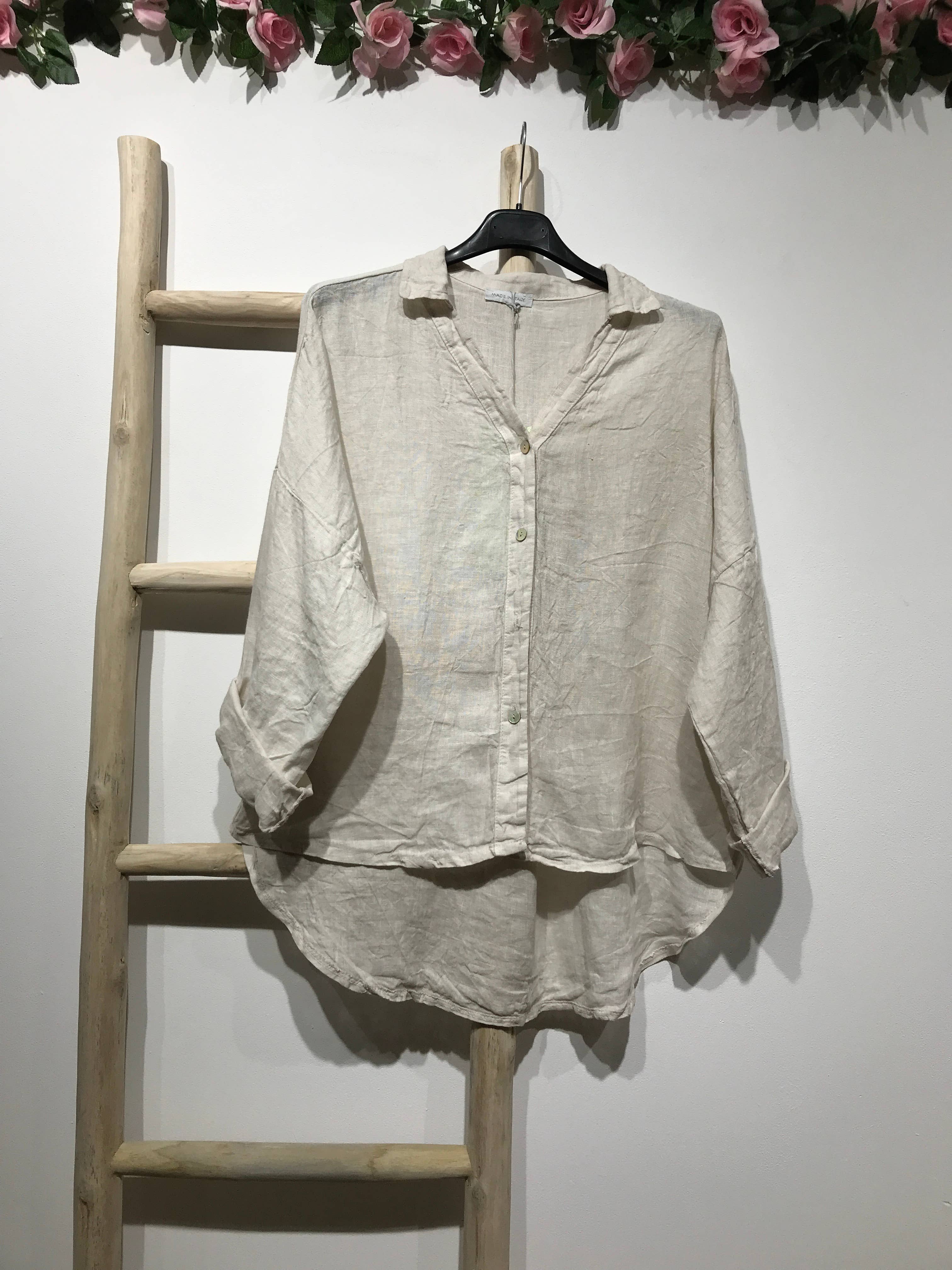 LINEN & COTTON HOUSE - Vente Chemise à col boutonné – femme - CHEMISE EN LIN. 48902 NINA69