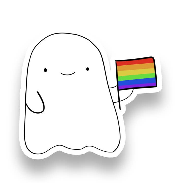 Ghost | Rainbow Pride | LGBTQ| Waterproof Sticker | 2.5" for wholesale by Rebel and Siren Stickers