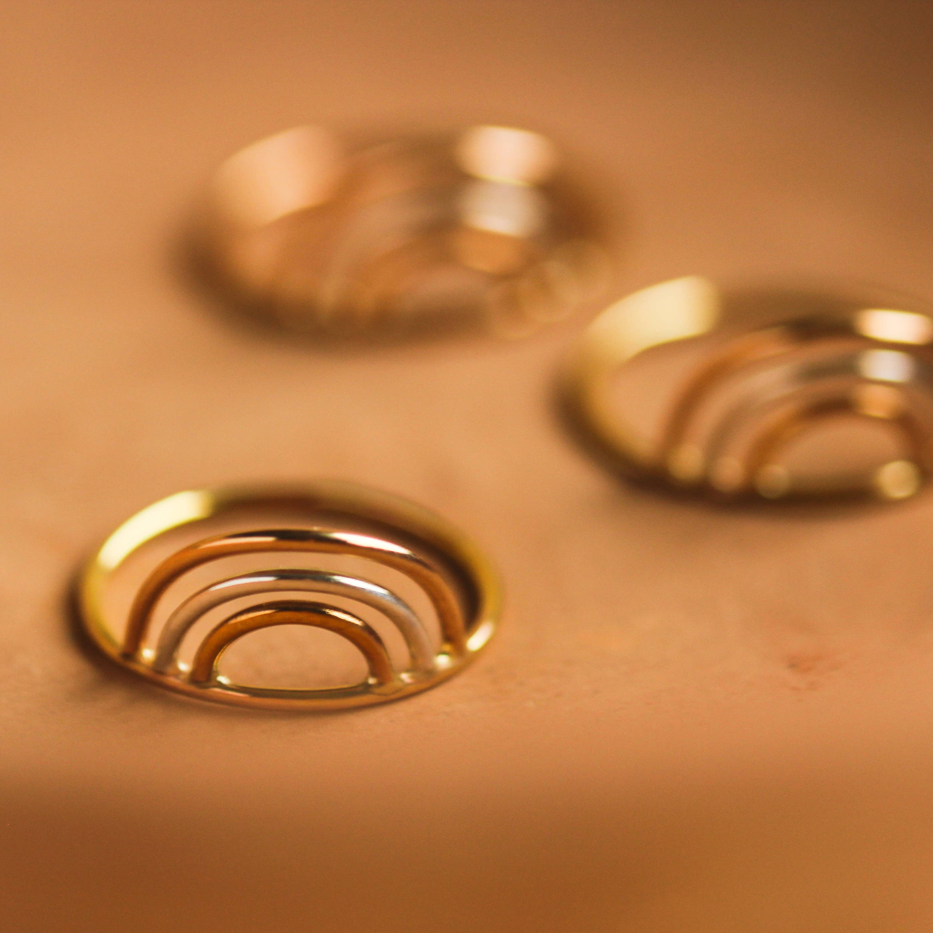 Everly Made - Vente Anneau/bague à empiler - Bague arc-en-ciel2