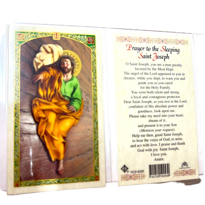 SAN JUDITAS RELIGIOUS ARTICLES - Wholesale Religious card - PRAYER TO THE SLEEPING ST JOSEPH