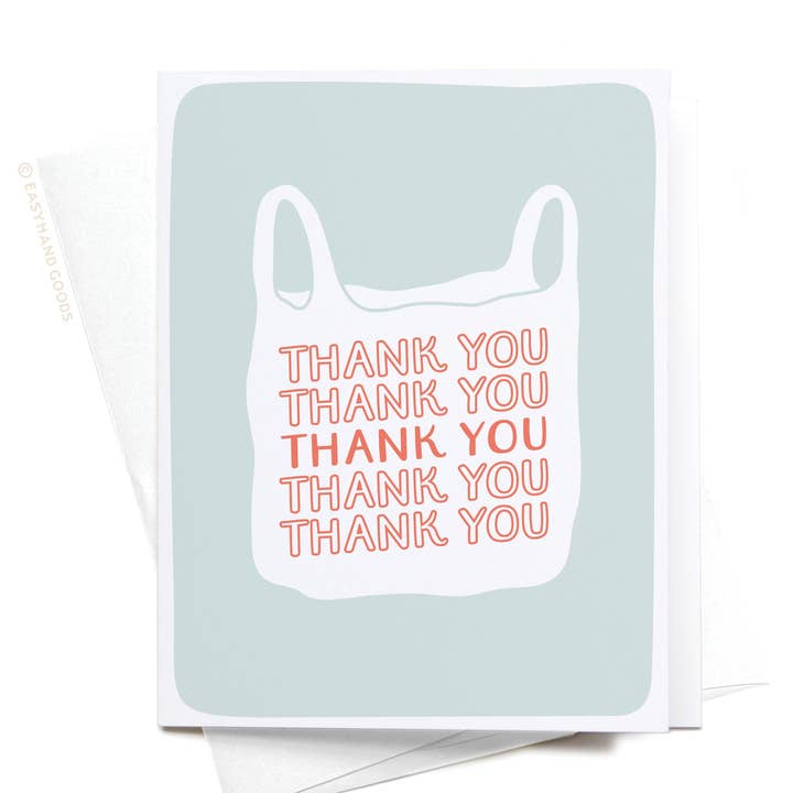 Thank You Plastic Bag Greeting Card for wholesale by Easyhand Goods – formerly Onderkast