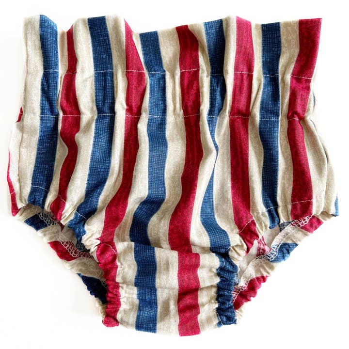 Patriotic 4th of July Vintage Stripes Baby Bloomers Bummies for wholesale by Cranky Peach