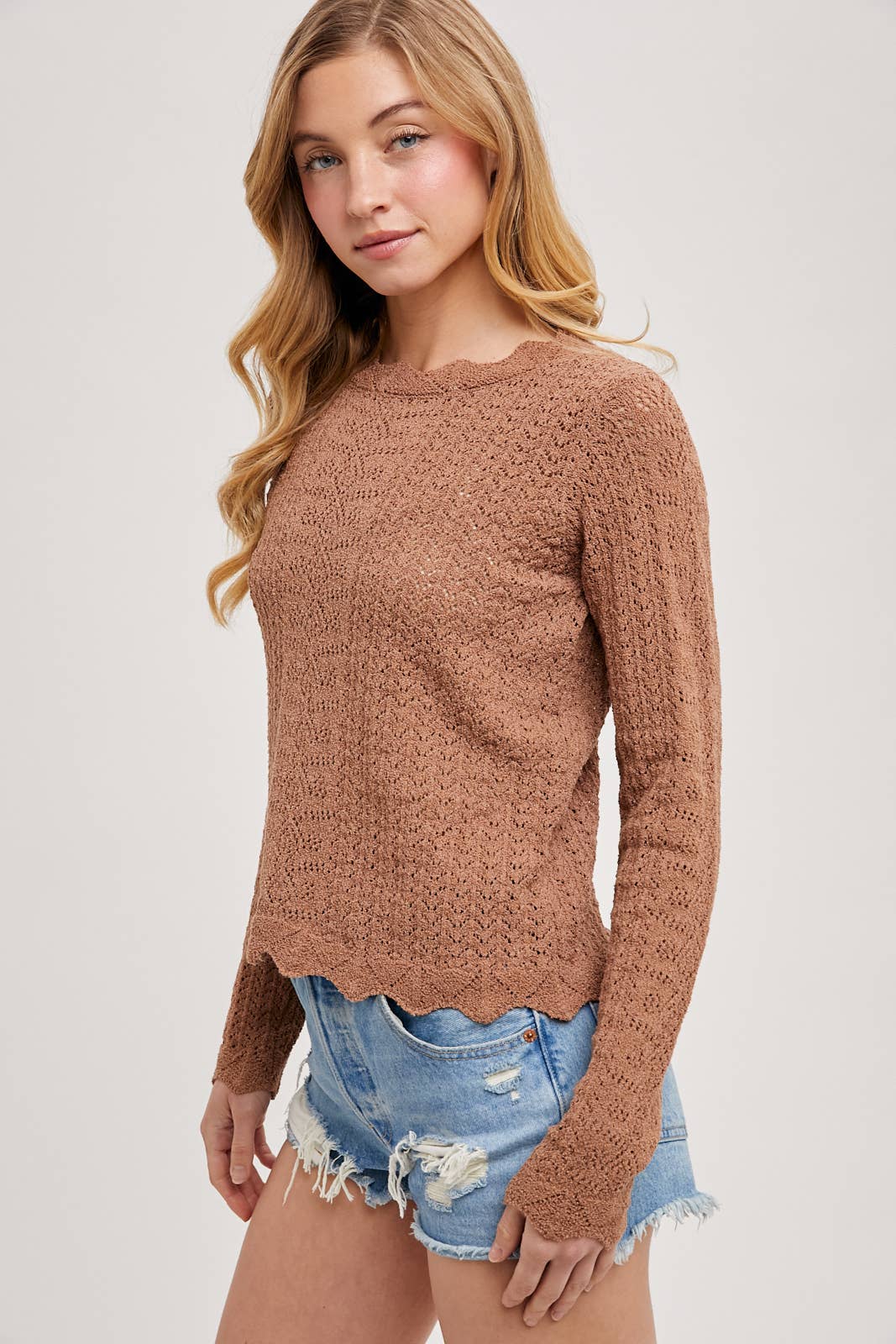 Bluivy - Vente Haut en maille – femme - TOP EN MAILLE POINTELLE SANS DOUBLURE4