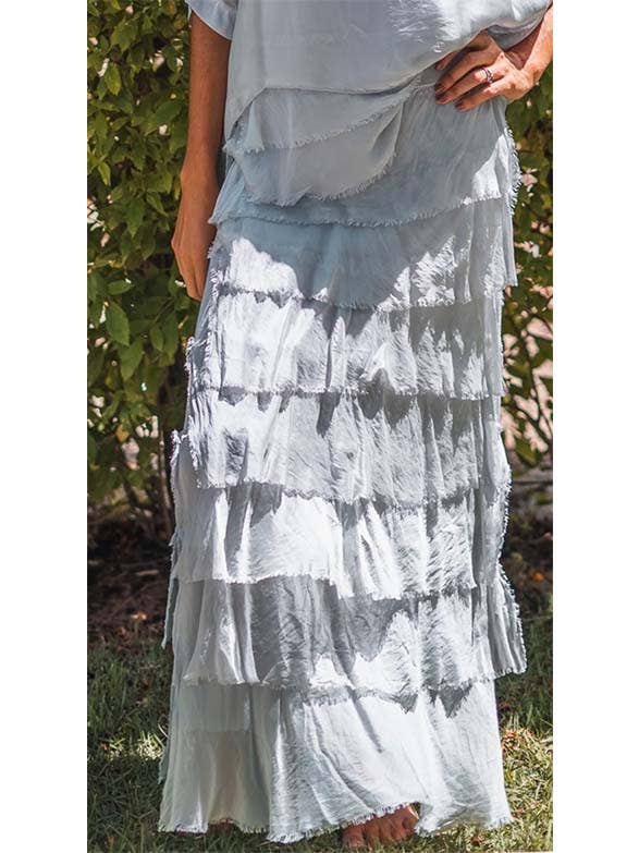 Dance in Paris - Wholesale Skirt - Women's - Silk Tiered Solid Skirt