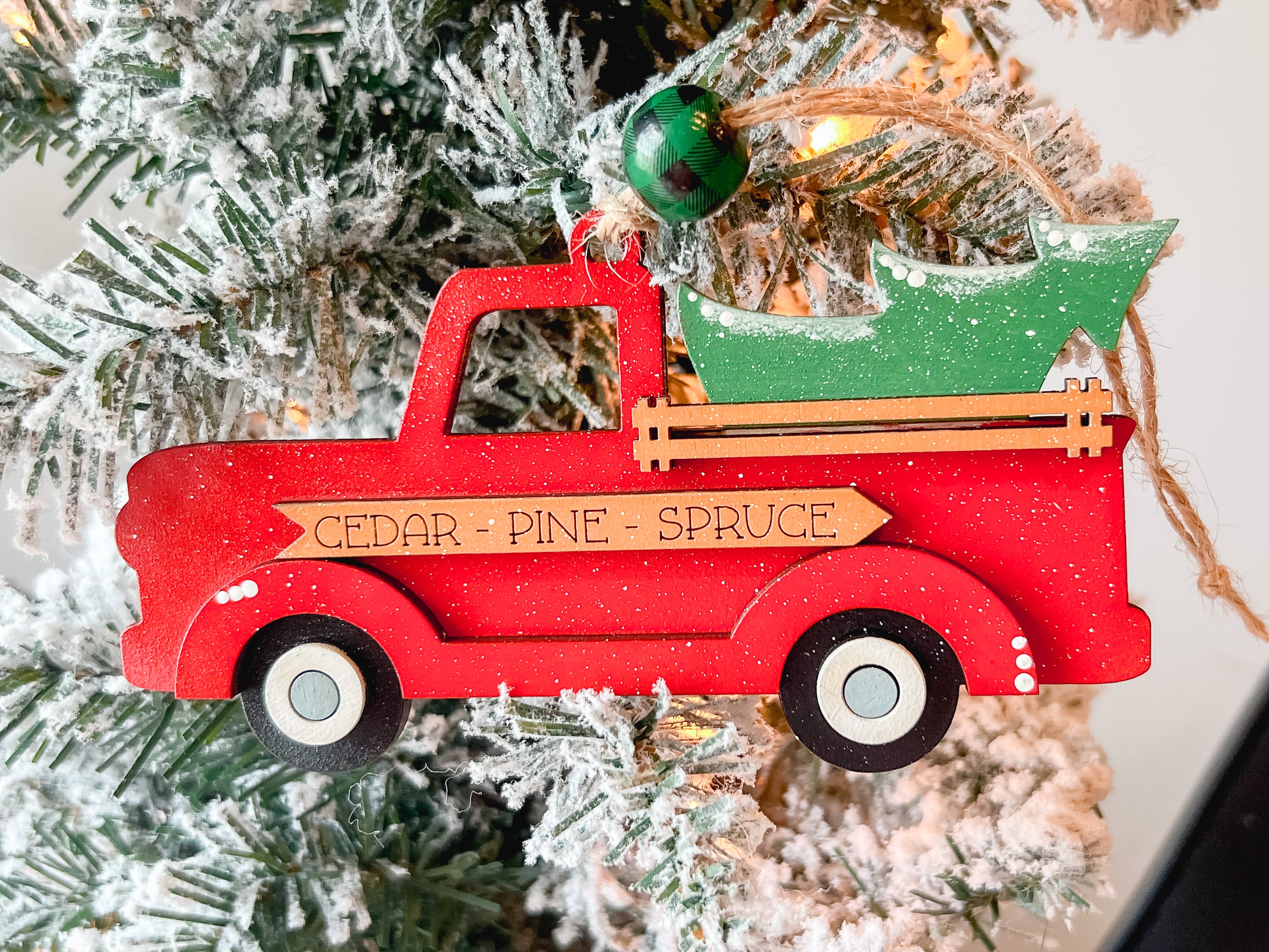 Hollow Grove Designs - Wholesale Ornament - Red Christmas Truck Ornament | Vintage Christmas Ornament3