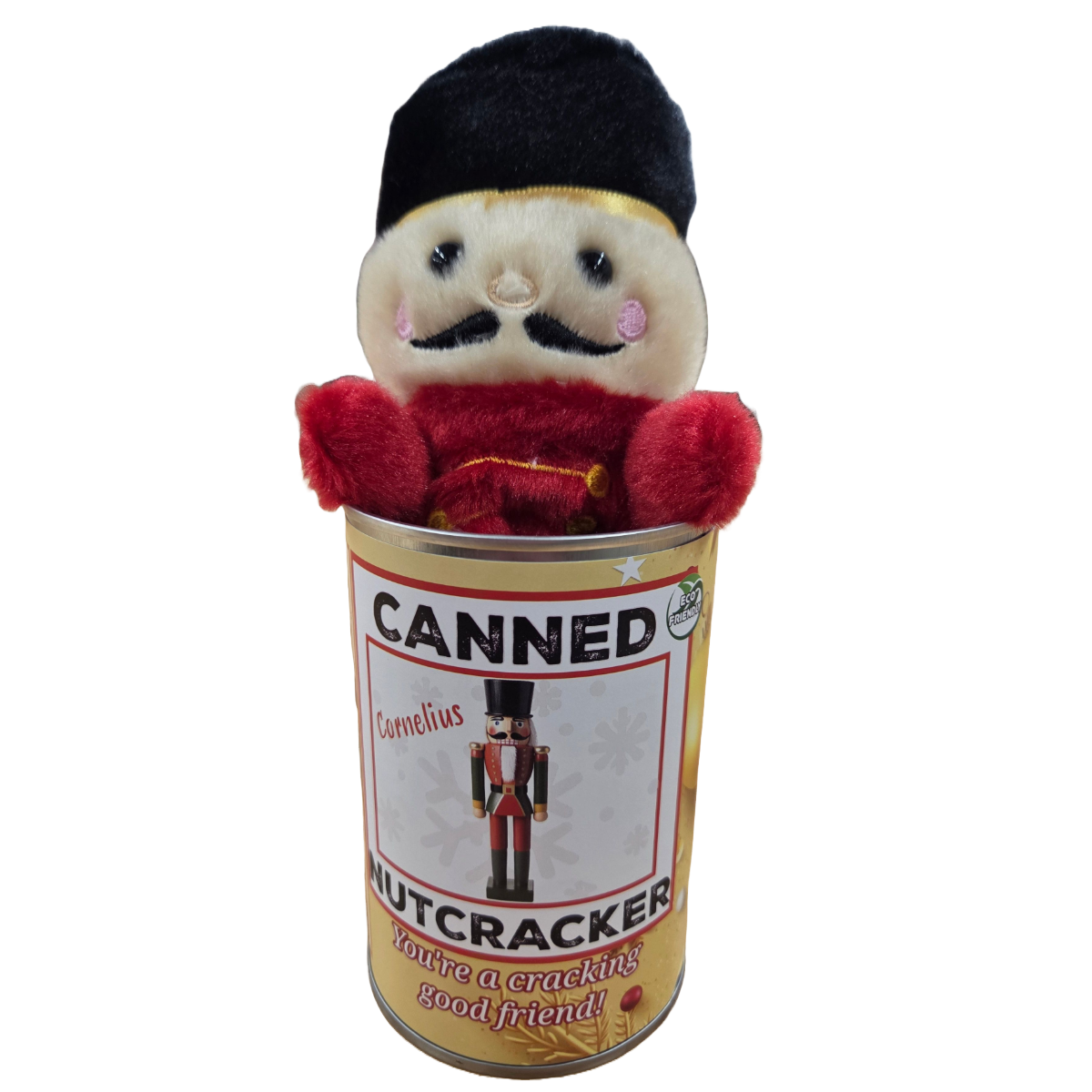 Canned Gifts - Wholesale Ornament - Cornelius the Canned Nutcracker - Christmas Plush in a Can5