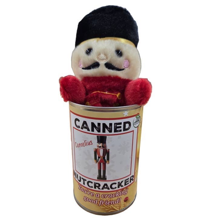 Canned Gifts - Wholesale Ornament - Cornelius the Canned Nutcracker - Christmas Plush in a Can5