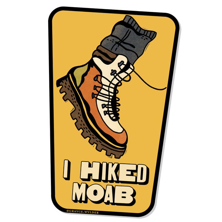 I Hike Moab Sticker for wholesale by Grayce Wylder Creative Co