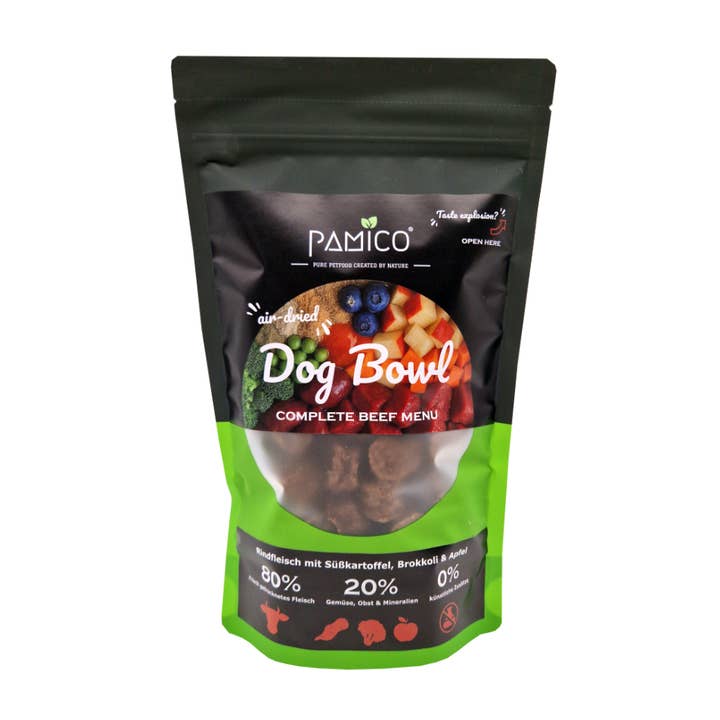 Dog Bowl Beef with Sweet Potato, Broccoli, and Apple - Air-Dried Dry Menu for wholesale by PAMICO
