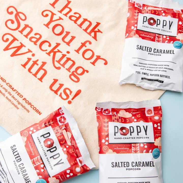 Poppy Hand-Crafted Popcorn - Wholesale Popcorn - Salted Caramel Snack Bag3