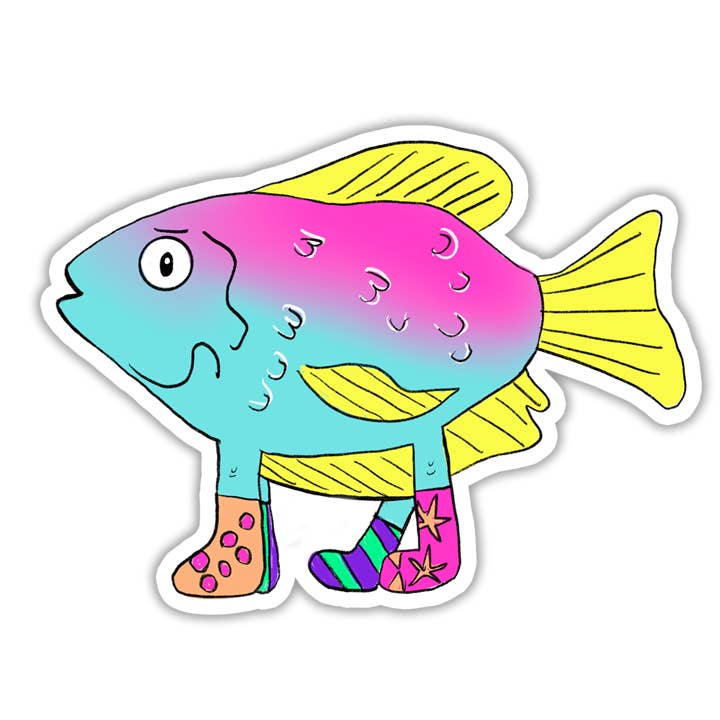 Fisk | Djur | Konstig | Söt | Vattentät klistermärke | 3" för wholesale av Rebel and Siren Stickers